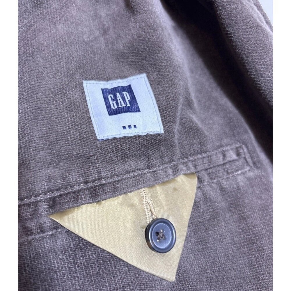 Gap Men XL Brown Suede Cotton Academia Y2K VTG Preppy 2-Button Blazer Grandpa - Picture 9 of 13